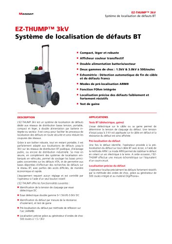 SYSTÈME DE LOCALISATION DE DÉFAUTS BT | EZ-THUMP 3 kV