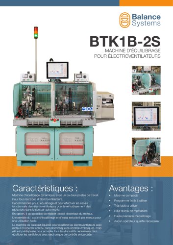 BTK1B-2S Machine d’équilibrage pour électroventilateurs