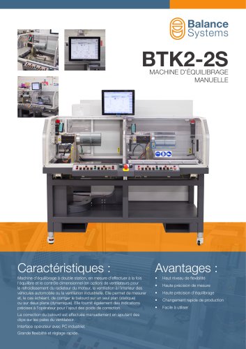 BTK2-2S Machine d’équilibrage manuelle