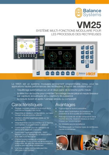 VM25 Système modulaire pour le contrôle du cycle de rectification