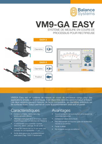 VM9-GA EASY Système de mesure en cours de processus pour rectifieuse