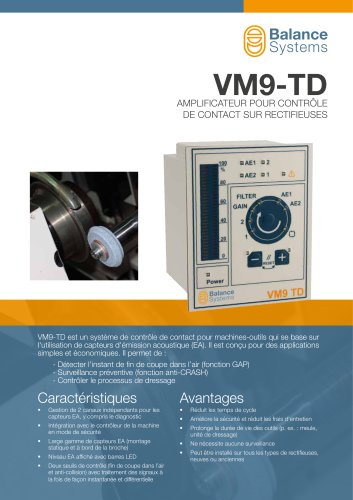 VM9-TD Unité électronique d'acquisition du signal acoustique et de contrôle du processus de rectification