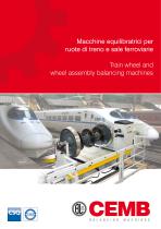 Train wheel and wheel assembly balancing machines