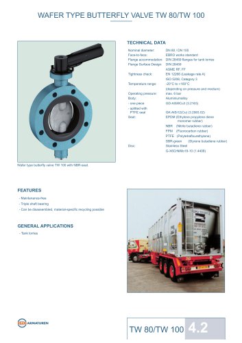 Technical Datasheet TW80 - TW100 Valve EBRO