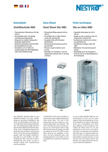 Fiche technique Silo en tôles NBS