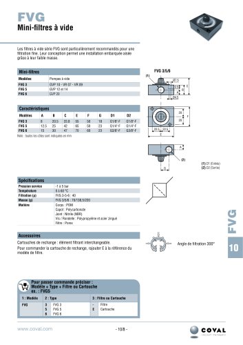Mini-Filtres À Vide Pour Filtration Fine, Série FVG