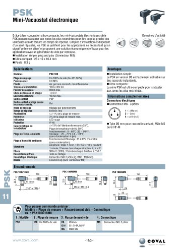 Mini-Vacuostat électronique, Série PSK