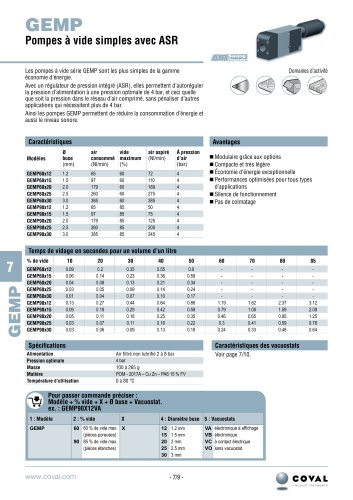 Pompes À Vide Simples Avec Régulateur De Pression, GEMP