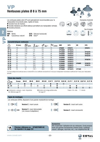 Ventouses Plates Ø 8 À 75 Mm, Série VP