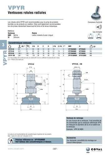 Ventouses Rotules Radiales, Série VPYR