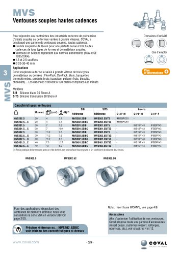 Ventouses Souples Hautes Cadences, Série MVS