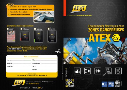 Equipements électriques pour zones dangereuses ATEX