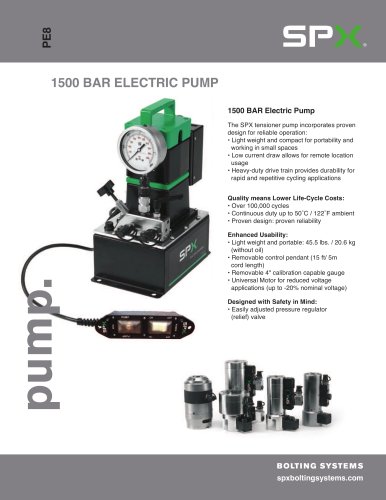 1500 BAR Tensioner Pump