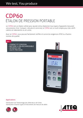 Calibrateur de pression : CDP60