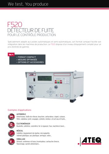 Contrôle étanchéité détecteur de fuite : F520