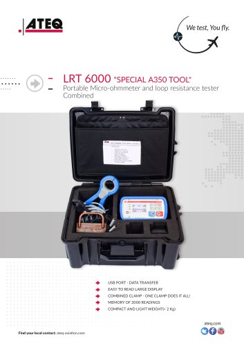 LRT 6000 PORTABLE MICRO-OHMMETER AND LOOP RESISTANCE TESTER