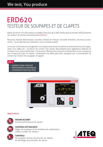 Testeur de soupapes et clapets | ERD620