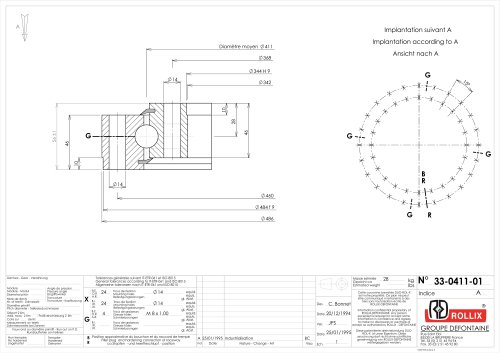 Slwing rings with square sections without gear