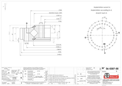 Standard crossed rollers Single row slewing rings with external gear