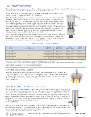 Flow Cells & Cup Horn