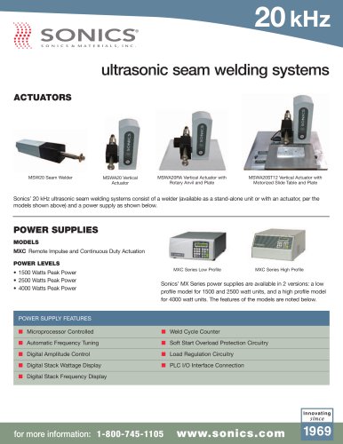 ultrasonic seam welding systems