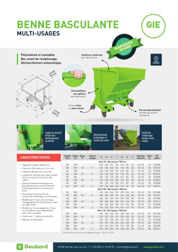 BENNE BASCULANTE MULTI-USAGES GIE 
