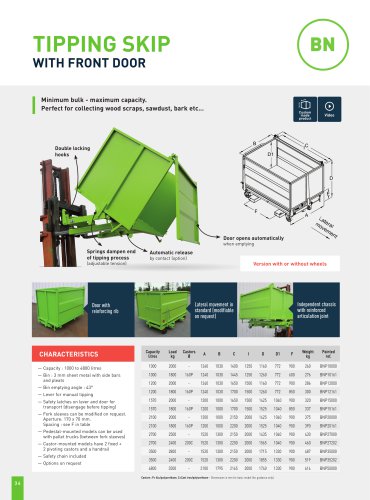 TIPPING SKIP WITH FRONT DOOR