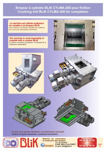 Les Broyeurs à cylindres cylma200 pour finition