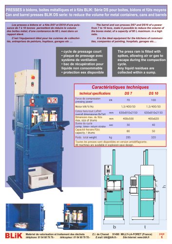 Presses à bidons série DS