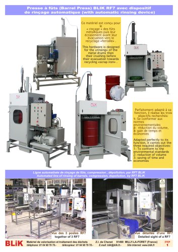 PRESSES à FUTS avec dispositif de rinçage