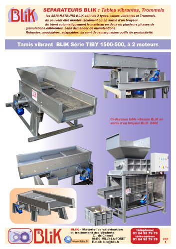 SEPARATEURS BLIK : Tables vibrantes, Trommels