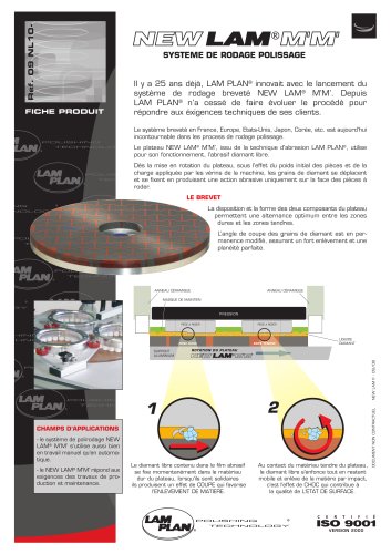 PLATEAU NEW LAM M'M' système de rodage polissage