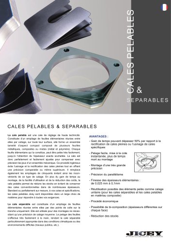 Plaquette Cales Pelables et Separables