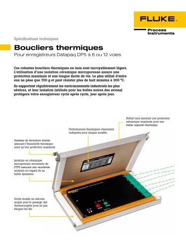 Boucliers thermiques pour enregistreurs Datapaq DP5 à 6 ou 12 voies