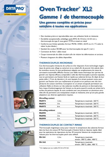 Gamme 1 de thermocouple