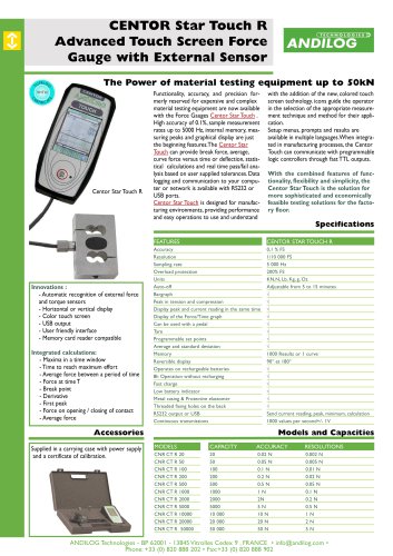 Centor Touch Star R,advanced force gauge - external load cell