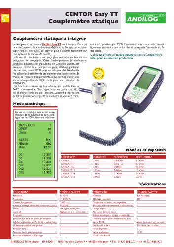 Couplemètre statique Centor Easy TT