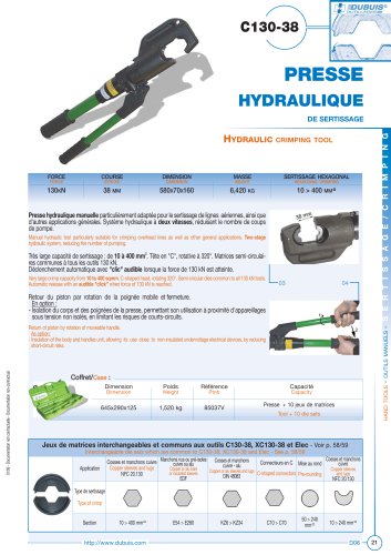 C130-38 - Presse hydraulique de sertissage