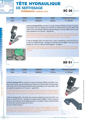 XC36 - Tête hydraulique de sertissage