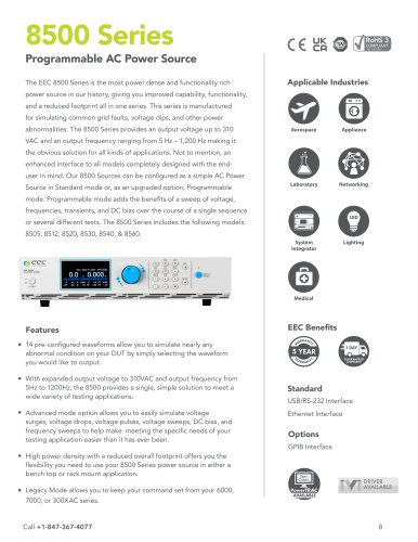 8500 Series - Programmable AC Power Source