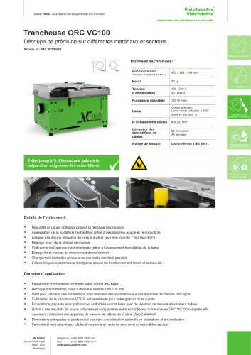 Fiche O-Ring Cutter ORC VC100