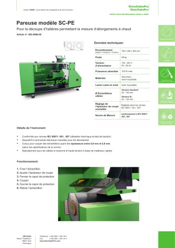 Fiche Splitting Cutter SC-PE