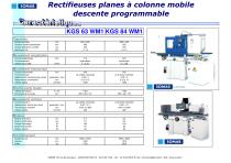 Rectifieuse plane à descente programmable