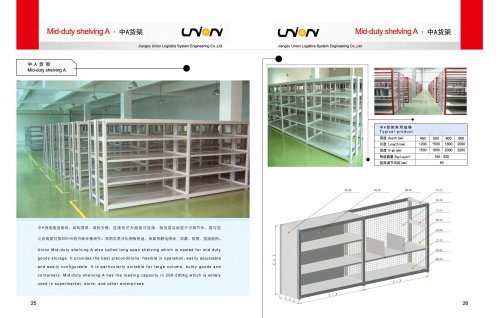 Jiangsu Union Mid-duty shelving commercial & industrial warehouse