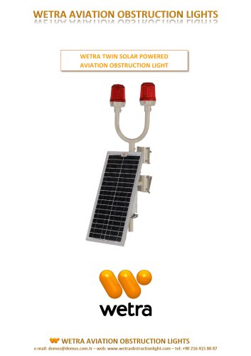 WETRA  TWIN SOLAR POWERED  AVIATION OBSTRUCTION LIGHT