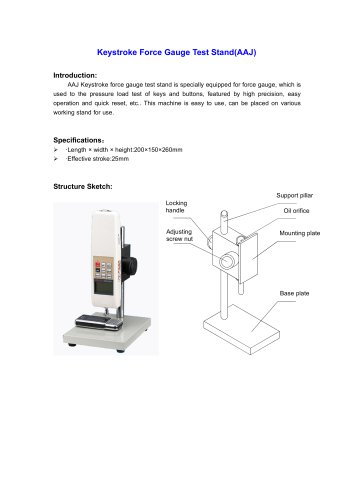 AAJ Keystroke Force Gauge Test Stand for pressure load test of keys and buttons  | Wenzhou Tripod instrument