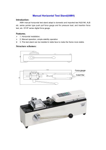 AMH Manual Horizontal Test Stand for pressure load, and insertion force test, etc | Wenzhou Tripod instrument