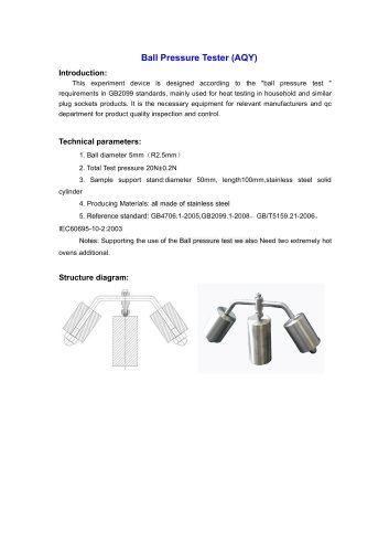 AQY Ball Pressure Tester for product quality inspection and control  | Wenzhou Tripod instrument