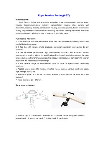 ASZ Rope Tension Tester for Lab use | Wenzhou Tripod instrument