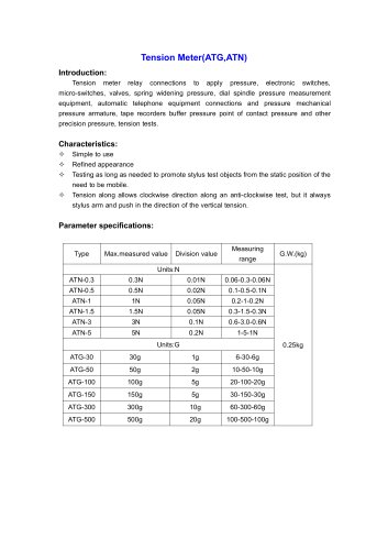 ATG/ATN Tension Meter for tension tests | Wenzhou Tripod instrument